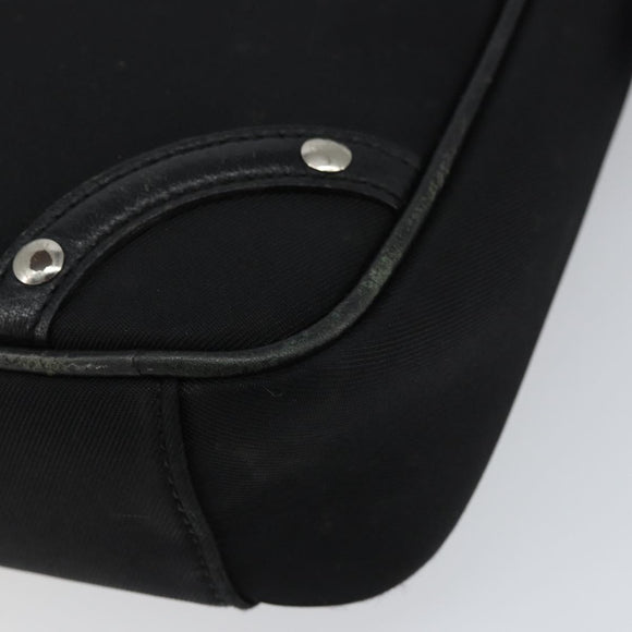 BURBERRY Shoulder Bag Canvas Leather Black Auth BA7705