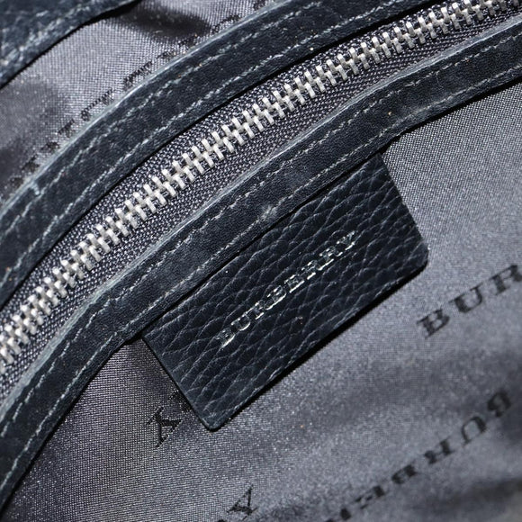 BURBERRY Shoulder Bag Canvas Leather Black Auth BA7705
