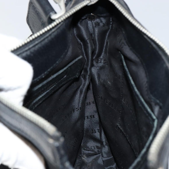 BURBERRY Shoulder Bag Canvas Leather Black Auth BA7705