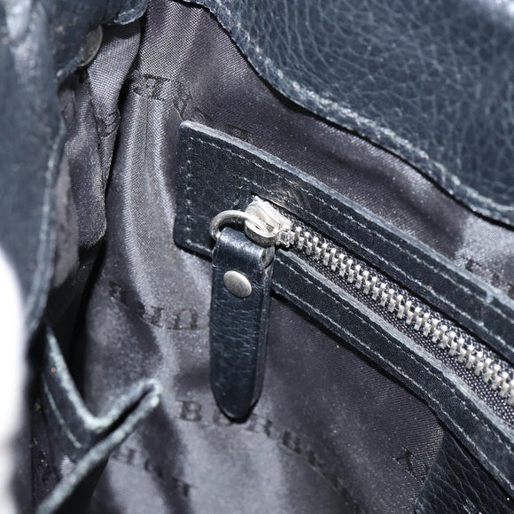 BURBERRY Shoulder Bag Canvas Leather Black Auth BA7705