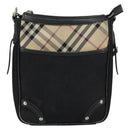 BURBERRY Shoulder Bag Canvas Leather Black Auth BA7705-13