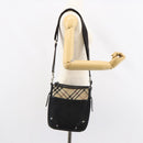 BURBERRY Shoulder Bag Canvas Leather Black Auth BA7705-22