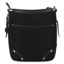 BURBERRY Shoulder Bag Canvas Leather Black Auth BA7705-2