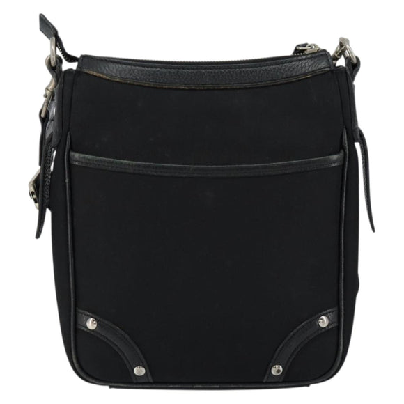 BURBERRY Shoulder Bag Canvas Leather Black Auth BA7705