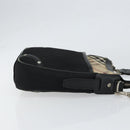 BURBERRY Shoulder Bag Canvas Leather Black Auth BA7705-3