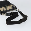 BURBERRY Shoulder Bag Canvas Leather Black Auth BA7705-7
