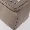 Jimmy Choo Studs Backpack Leather Beige Gold Auth BA7708-10