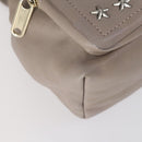 Jimmy Choo Studs Backpack Leather Beige Gold Auth BA7708-15