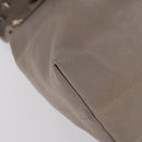 Jimmy Choo Studs Backpack Leather Beige Gold Auth BA7708-17