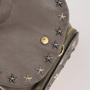 Jimmy Choo Studs Backpack Leather Beige Gold Auth BA7708-18