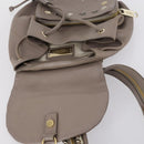 Jimmy Choo Studs Backpack Leather Beige Gold Auth BA7708-11