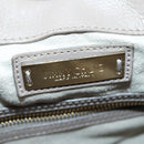 Jimmy Choo Studs Backpack Leather Beige Gold Auth BA7708-20