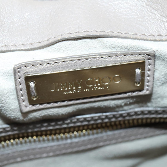 Jimmy Choo Studs Backpack Leather Beige Gold Auth BA7708