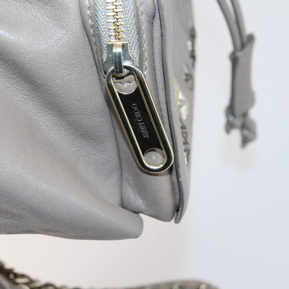 Jimmy Choo Studs Backpack Leather Beige Gold Auth BA7708