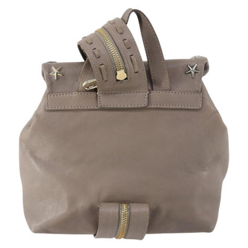 Jimmy Choo Studs Backpack Leather Beige Gold Auth BA7708 - 0