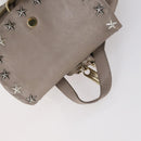 Jimmy Choo Studs Backpack Leather Beige Gold Auth BA7708-6