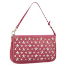 Jimmy Choo Studs Accessory Pouch Leather Pink Auth BA7709-1