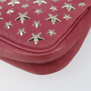 Jimmy Choo Studs Accessory Pouch Leather Pink Auth BA7709-14