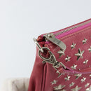 Jimmy Choo Studs Accessory Pouch Leather Pink Auth BA7709-10