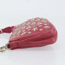 Jimmy Choo Studs Accessory Pouch Leather Pink Auth BA7709-4