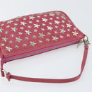 Jimmy Choo Studs Accessory Pouch Leather Pink Auth BA7709-6