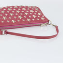 Jimmy Choo Studs Accessory Pouch Leather Pink Auth BA7709-7
