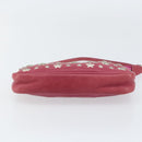 Jimmy Choo Studs Accessory Pouch Leather Pink Auth BA7709-5