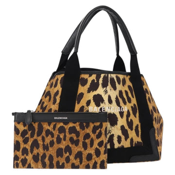 BALENCIAGA Cabas S Tote Bag Canvas Brown 339933 Auth BA7710