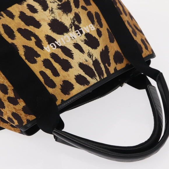 BALENCIAGA Cabas S Tote Bag Canvas Brown 339933 Auth BA7710