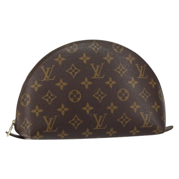 LOUIS VUITTON Monogram Trousse Demi Ronde Cosmetic Pouch M47520 LV Auth BA7711