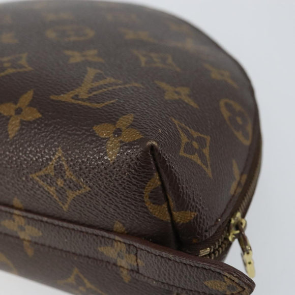 LOUIS VUITTON Monogram Trousse Demi Ronde Cosmetic Pouch M47520 LV Auth BA7711