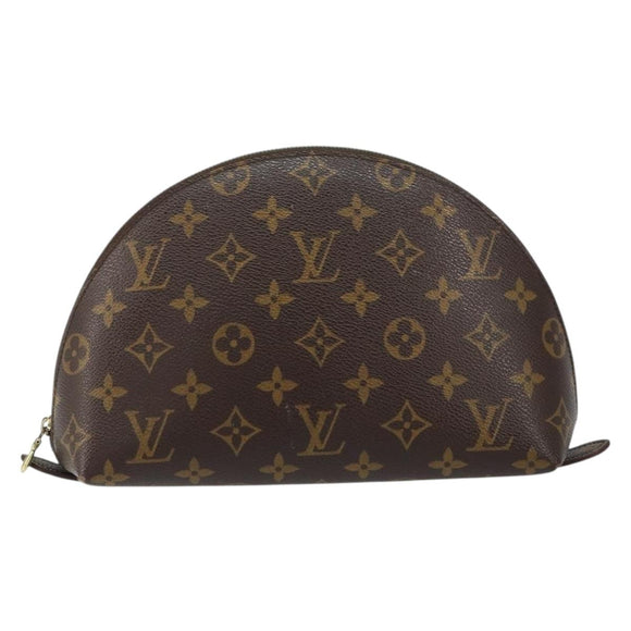 LOUIS VUITTON Monogram Trousse Demi Ronde Cosmetic Pouch M47520 LV Auth BA7711