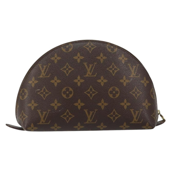 LOUIS VUITTON Monogram Trousse Demi Ronde Cosmetic Pouch M47520 LV Auth BA7711
