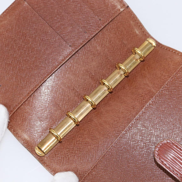 LOUIS VUITTON Epi Agenda PM Day Planner Cover Brown R20053 LV Auth BA7723