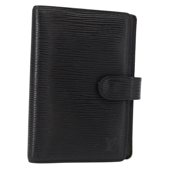 LOUIS VUITTON Epi Agenda PM Day Planner Cover Black R20052 LV Auth BA7724