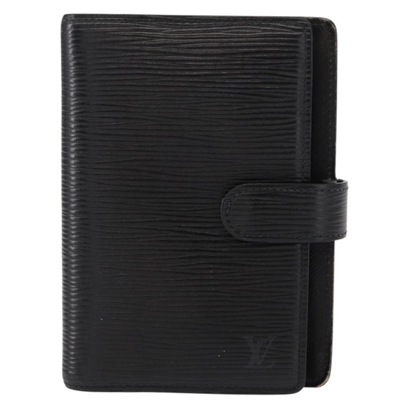 LOUIS VUITTON Epi Agenda PM Day Planner Cover Black R20052 LV Auth BA7724