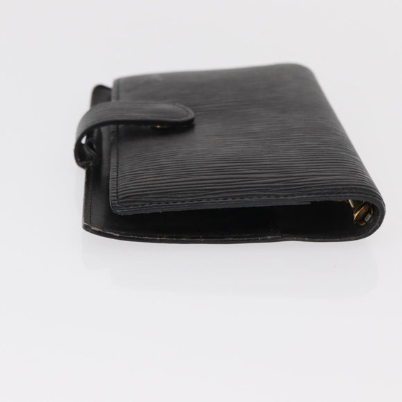 LOUIS VUITTON Epi Agenda PM Day Planner Cover Black R20052 LV Auth BA7724