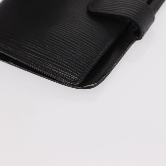 LOUIS VUITTON Epi Agenda PM Day Planner Cover Black R20052 LV Auth BA7724