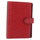LOUIS VUITTON Epi Agenda PM Day Planner Cover Red R20057 LV Auth BA7725-1