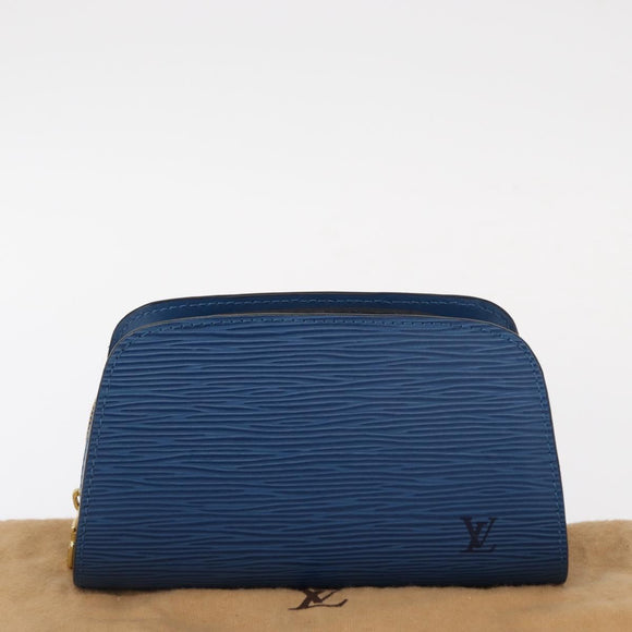 LOUIS VUITTON Epi Dauphine PM Pouch Blue M48445 LV Auth BA7727