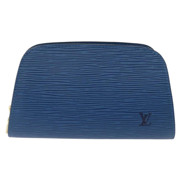 LOUIS VUITTON Epi Dauphine PM Pouch Blue M48445 LV Auth BA7727