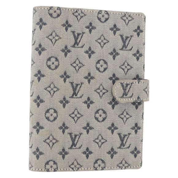 LOUIS VUITTON Monogram Mini Agenda PM Day Planner Cover Blue R20910 Auth BA7729