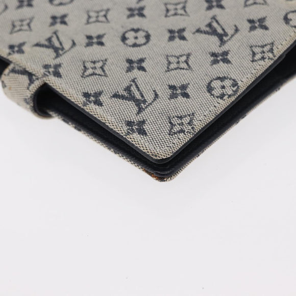 LOUIS VUITTON Monogram Mini Agenda PM Day Planner Cover Blue R20910 Auth BA7729