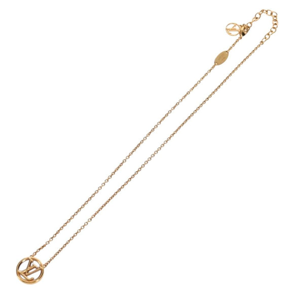 LOUIS VUITTON Collier L TO V Necklace metal Gold M80259 LV Auth BA7731M
