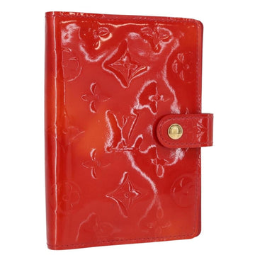 LOUIS VUITTON Monogram Vernis Agenda PM Day Planner Cover Red R21016 Auth BA7732