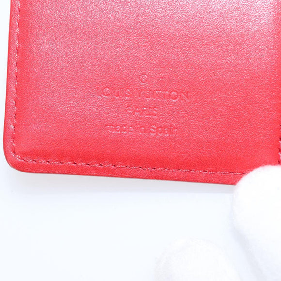 LOUIS VUITTON Monogram Vernis Agenda PM Day Planner Cover Red R21016 Auth BA7732