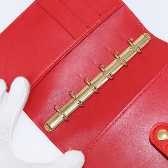 LOUIS VUITTON Monogram Vernis Agenda PM Day Planner Cover Red R21016 Auth BA7732