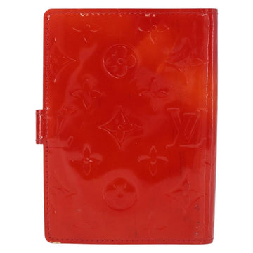 LOUIS VUITTON Monogram Vernis Agenda PM Day Planner Cover Red R21016 Auth BA7732 - 0