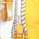 HERMES Carre 90 Scarf Silk ""MUSEE"" Yellow Auth BA7733-12