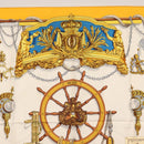 HERMES Carre 90 Scarf Silk ""MUSEE"" Yellow Auth BA7733-3